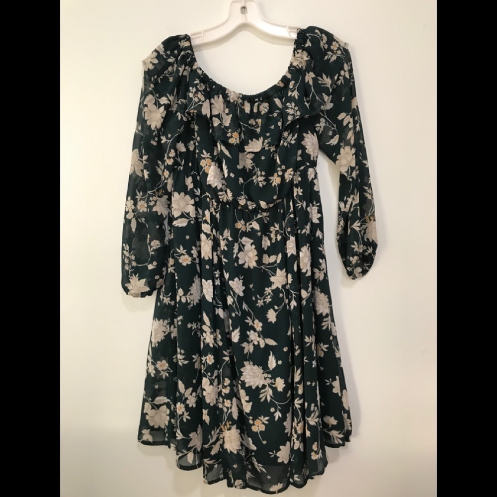 TORRID FLORAL CHIFFON OFF SHOULDER SKATER DRESS cc. - Picture 13 of 16